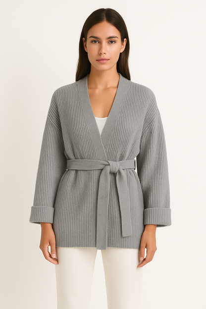 Samantha | Women's Wrap Ribbed Knit Sweater