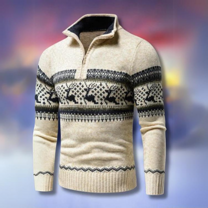 Kris | Men's Fair Isle Half-Zip Sweater