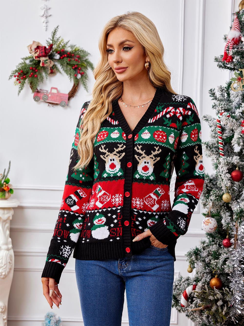 Diana® | Christmas long sleeve cardigan