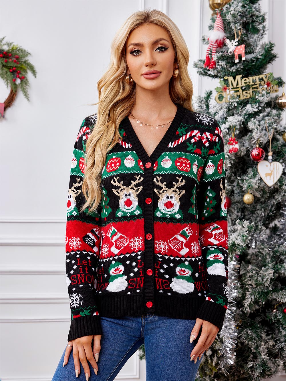 Diana® | Christmas long sleeve cardigan