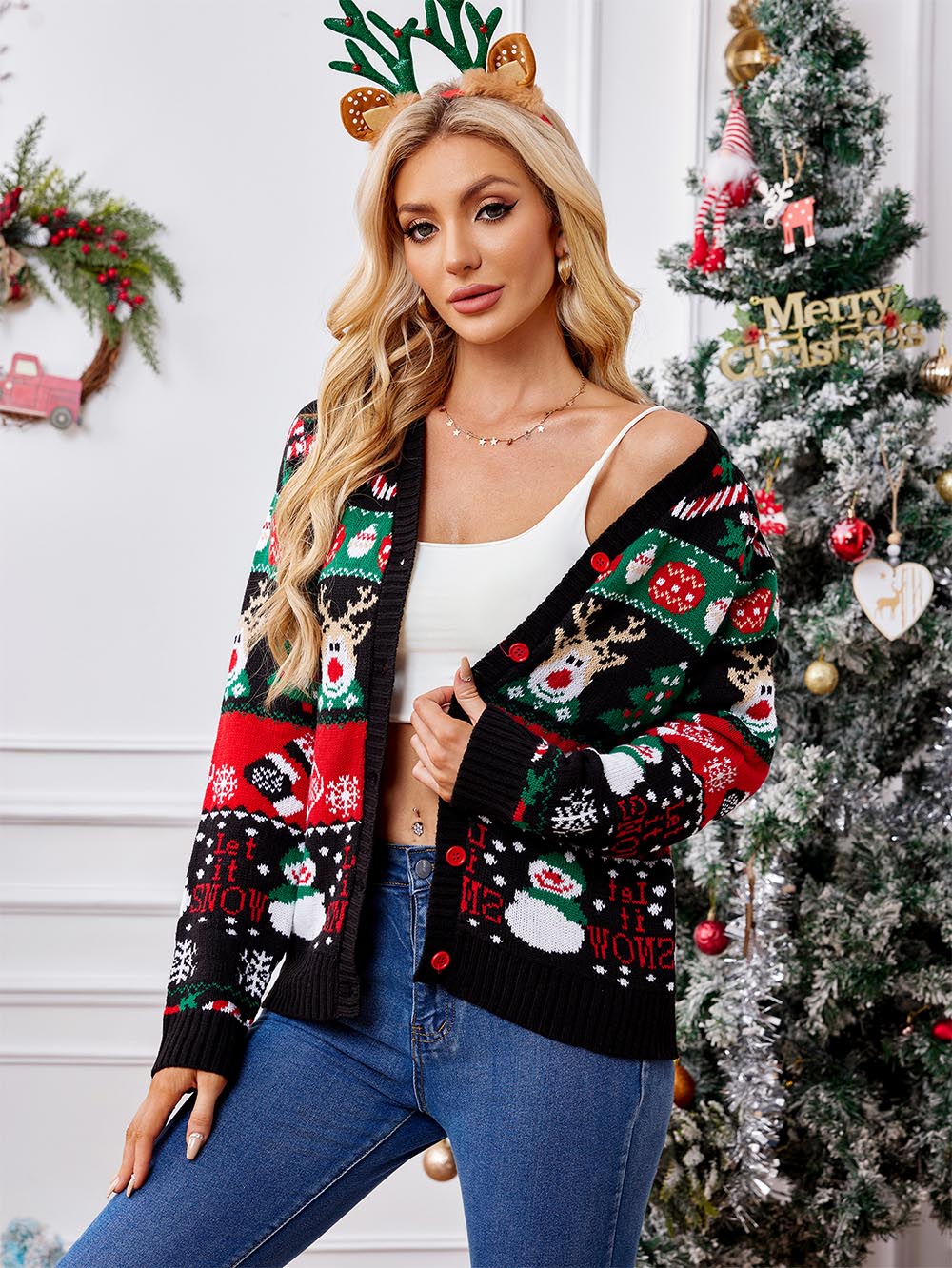 Diana® | Christmas long sleeve cardigan