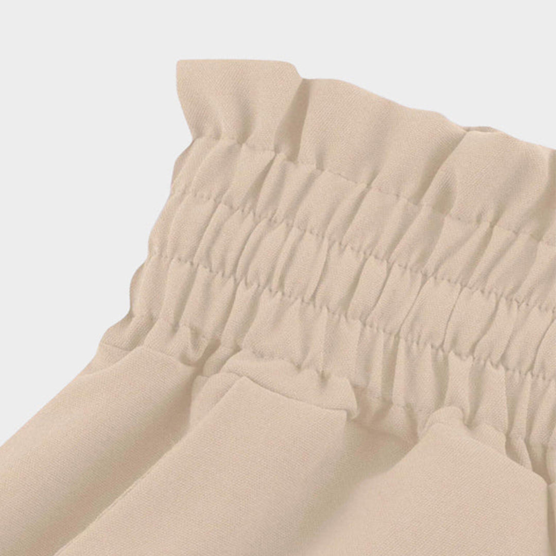 Gabriella | High Waist Elastic Pants with Drawstring – A-Line – With Pockets – Long and Airy