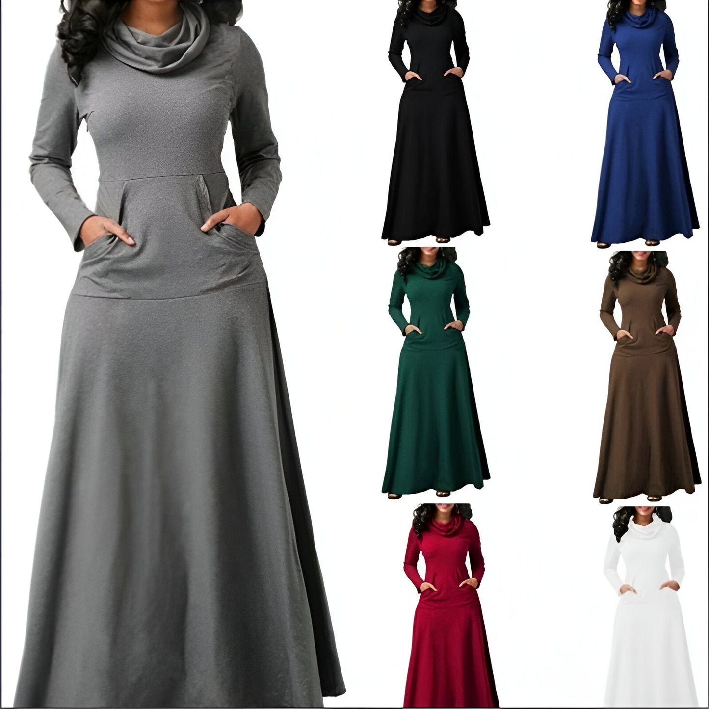 Amalia® | Long-sleeved maxi dress for autumn and winter for women