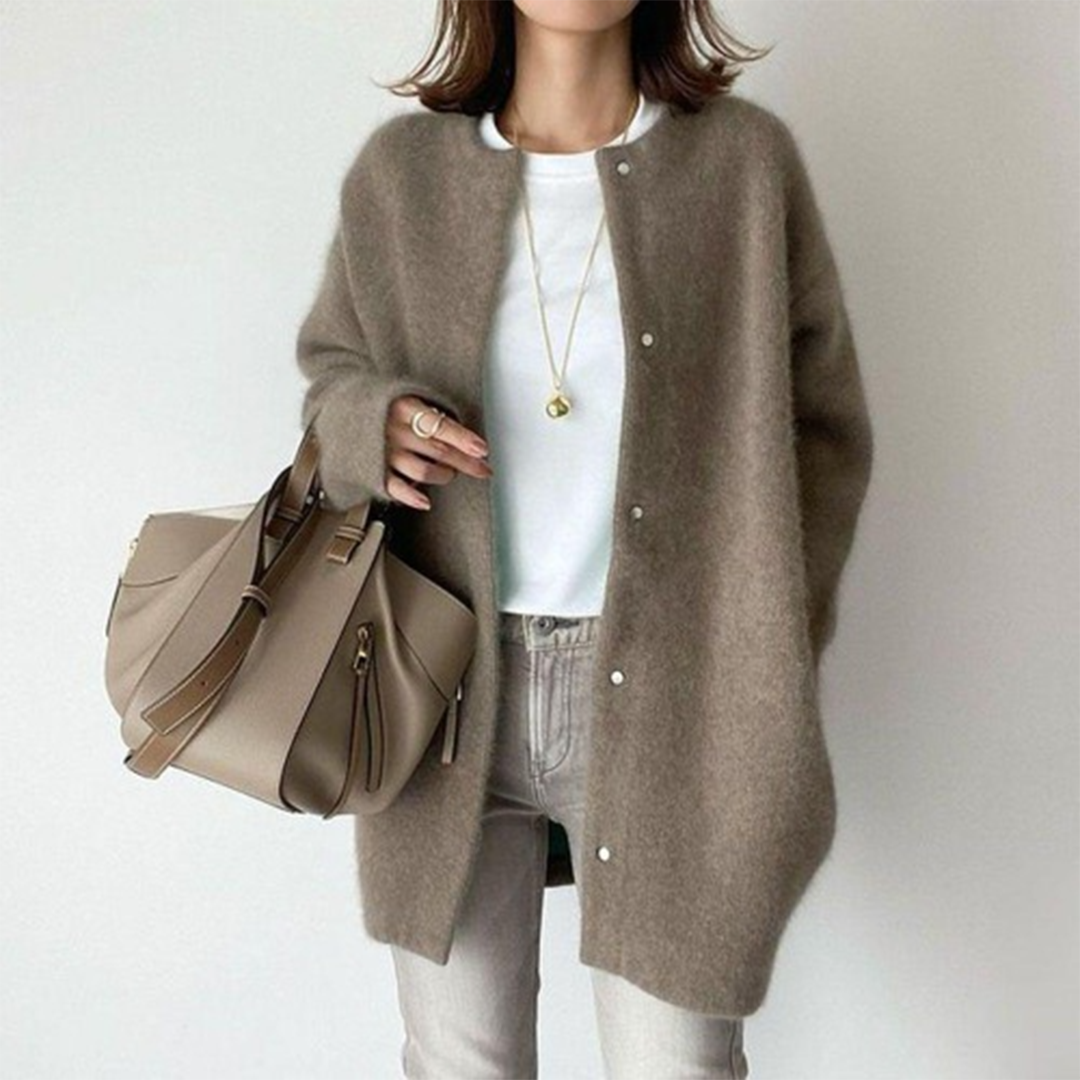 Cristina | long cardigan with press studs