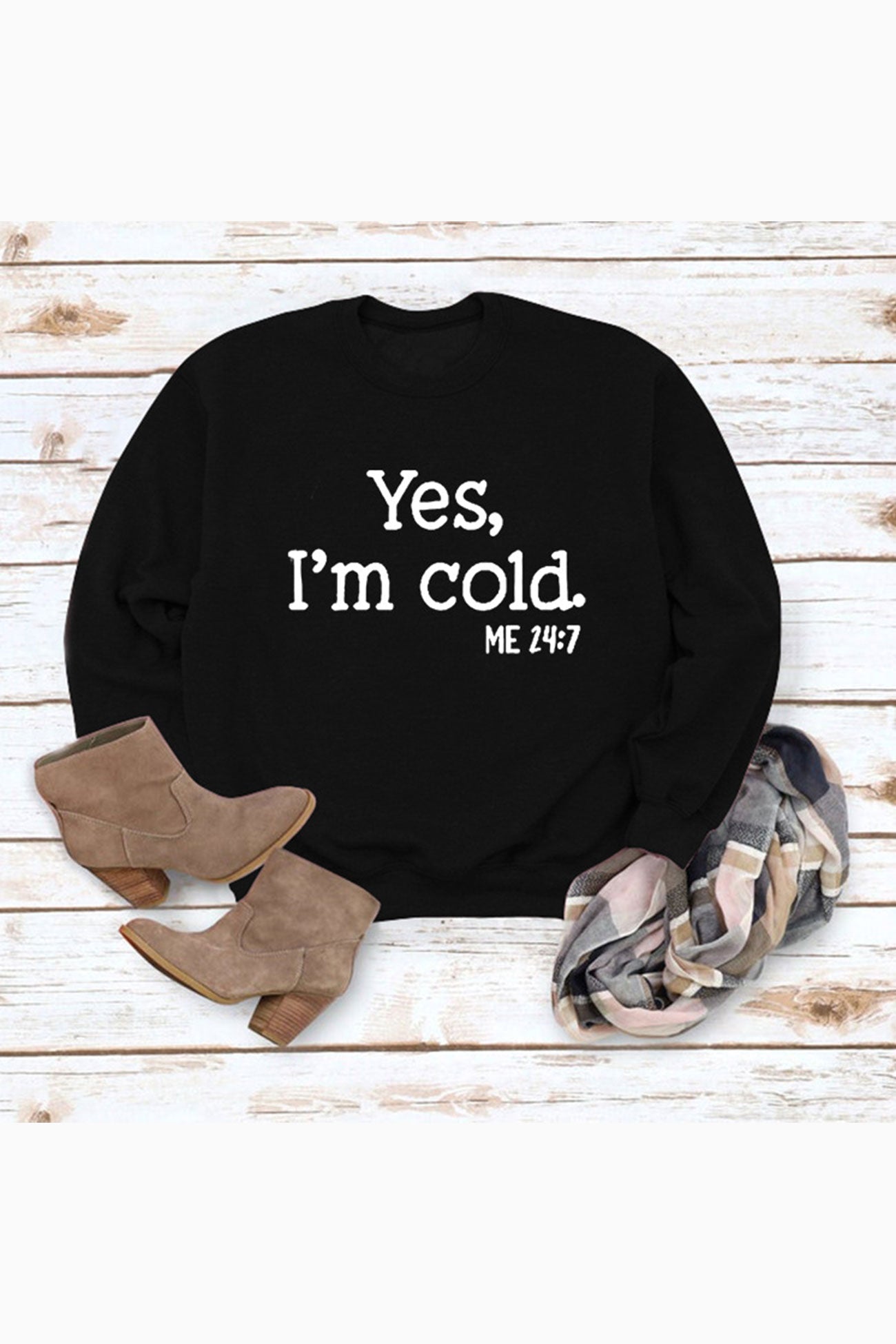 Angela® | Sweatshirt with “I'm Cold” letter print