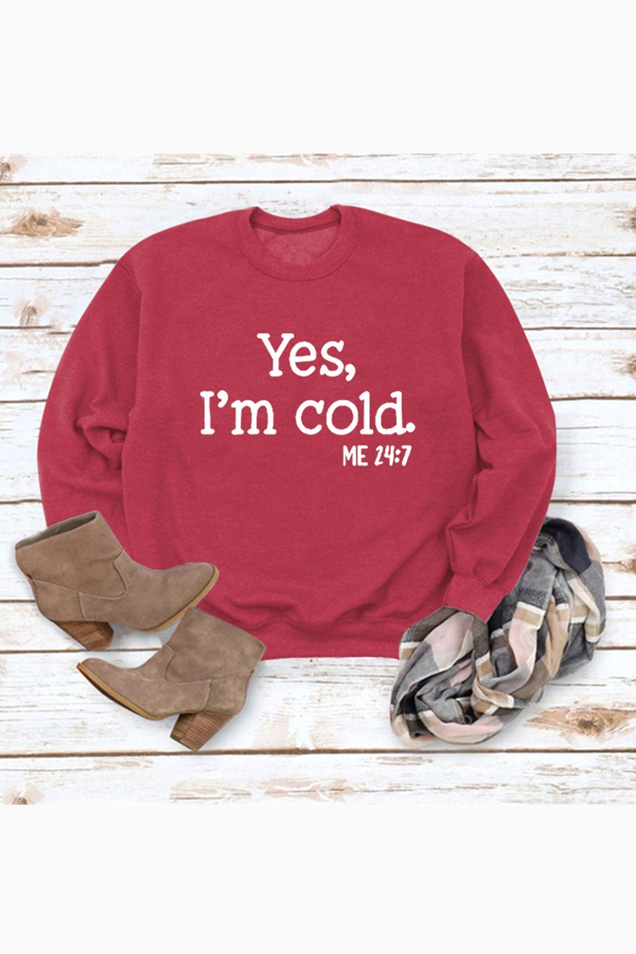 Angela® | Sweatshirt with “I'm Cold” letter print