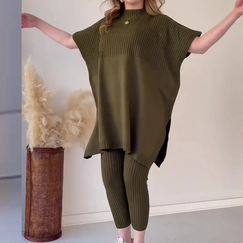 Bella® | Natalia set with a loose sweater and knitted leggings