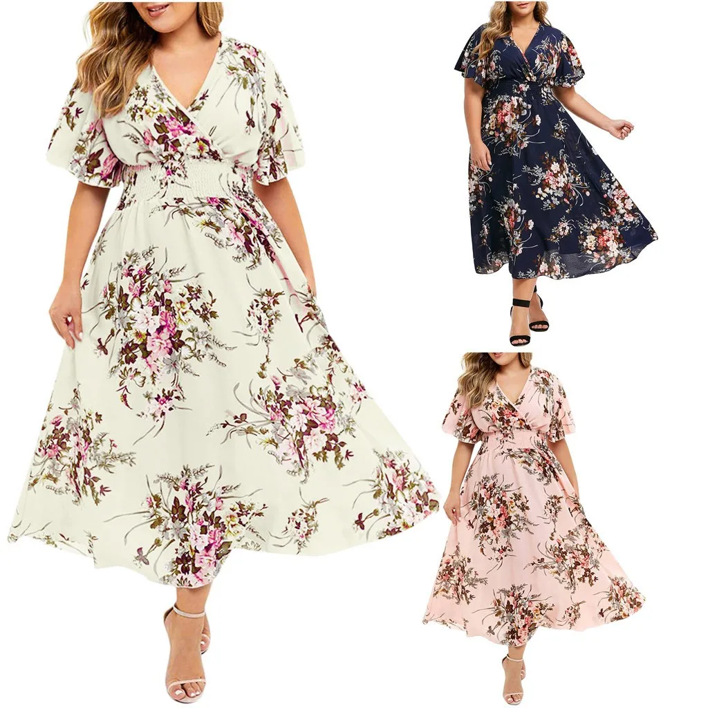 Criselda® | Long Dress For Women Made Of Floral Chiffon
