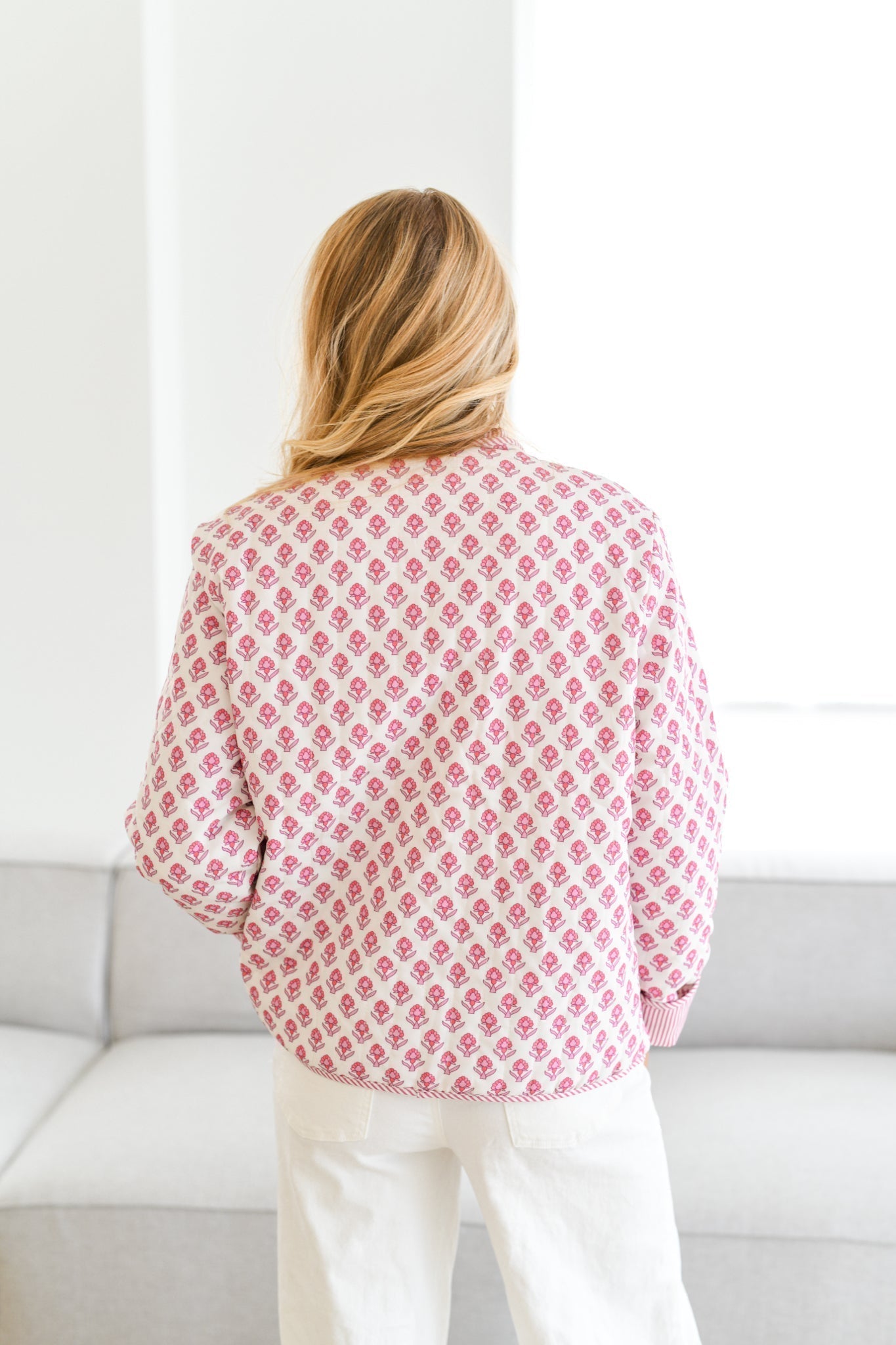 Belinda® | Printed Quilted Jacket Baby Pink