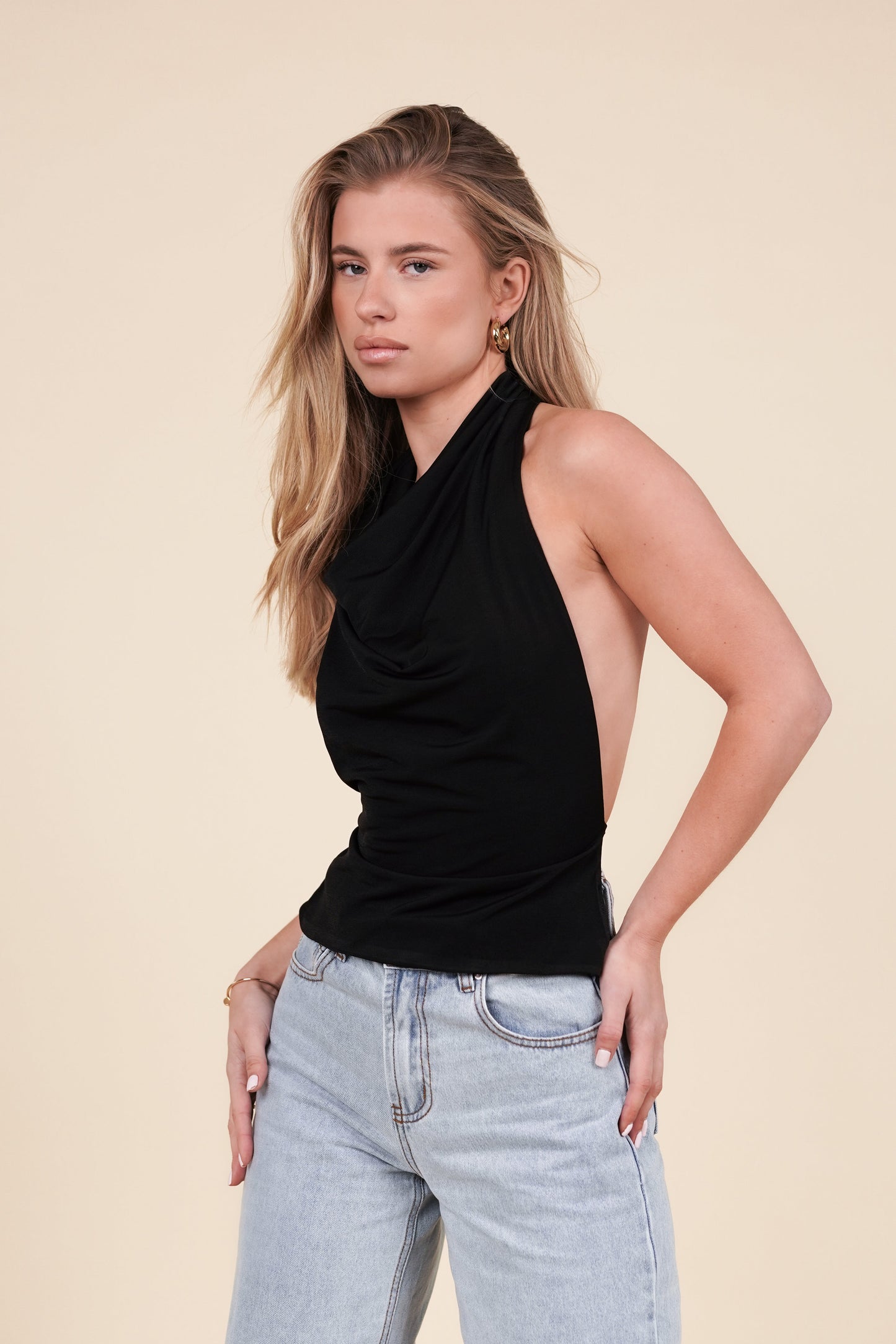 Carmen® | Halter Top With Open Back Black