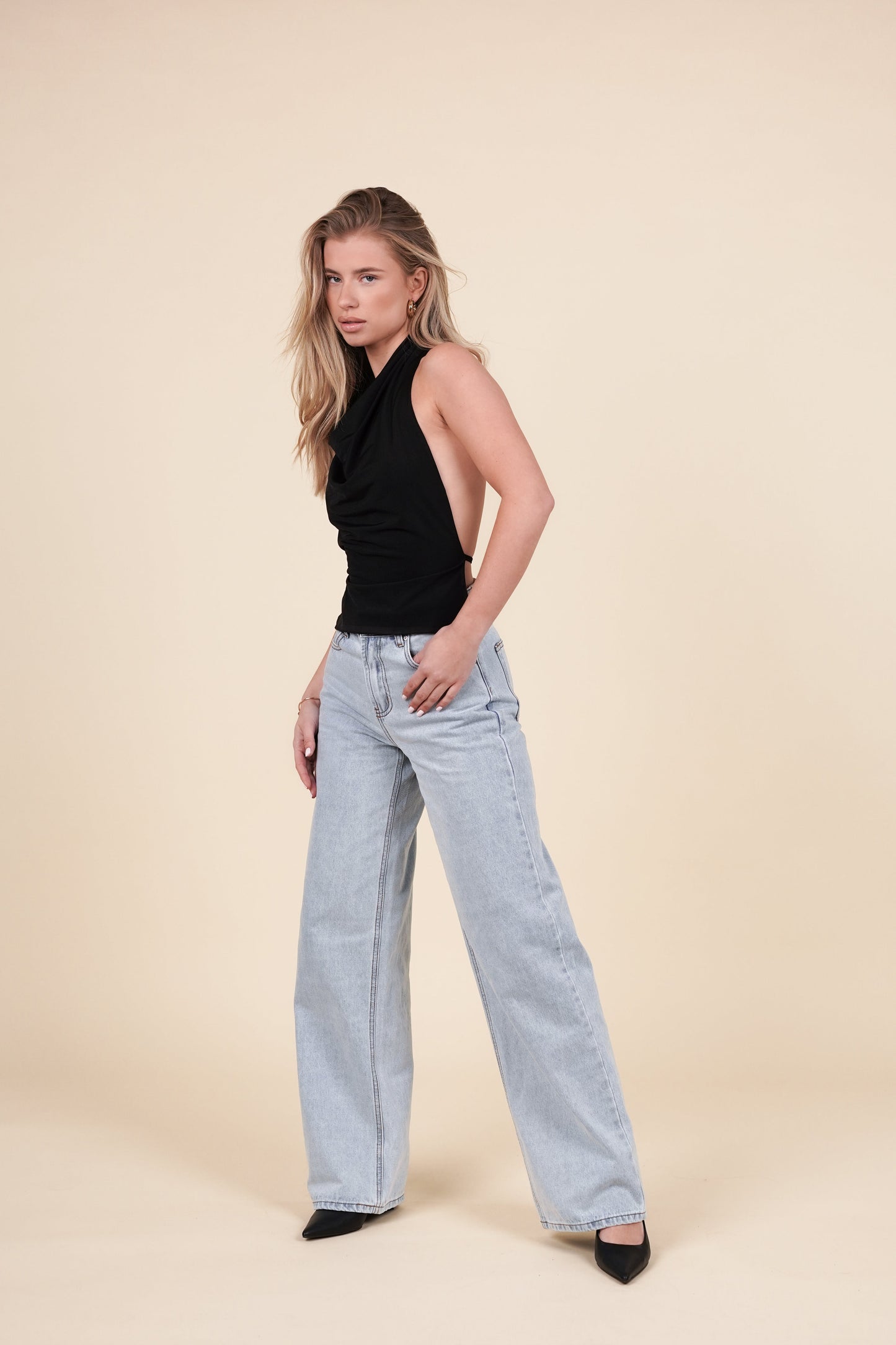 Carmen® | Halter Top With Open Back Black