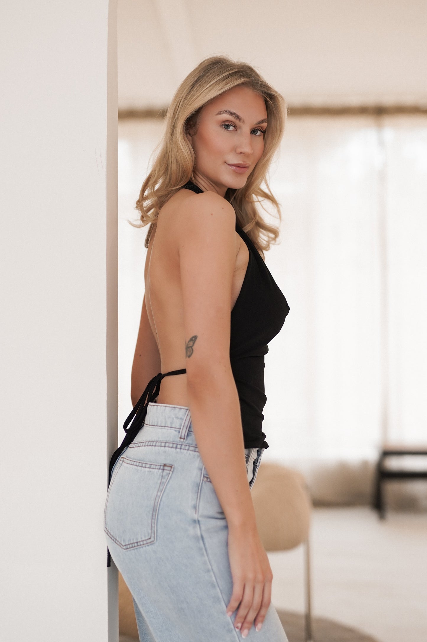 Carmen® | Halter Top With Open Back Black