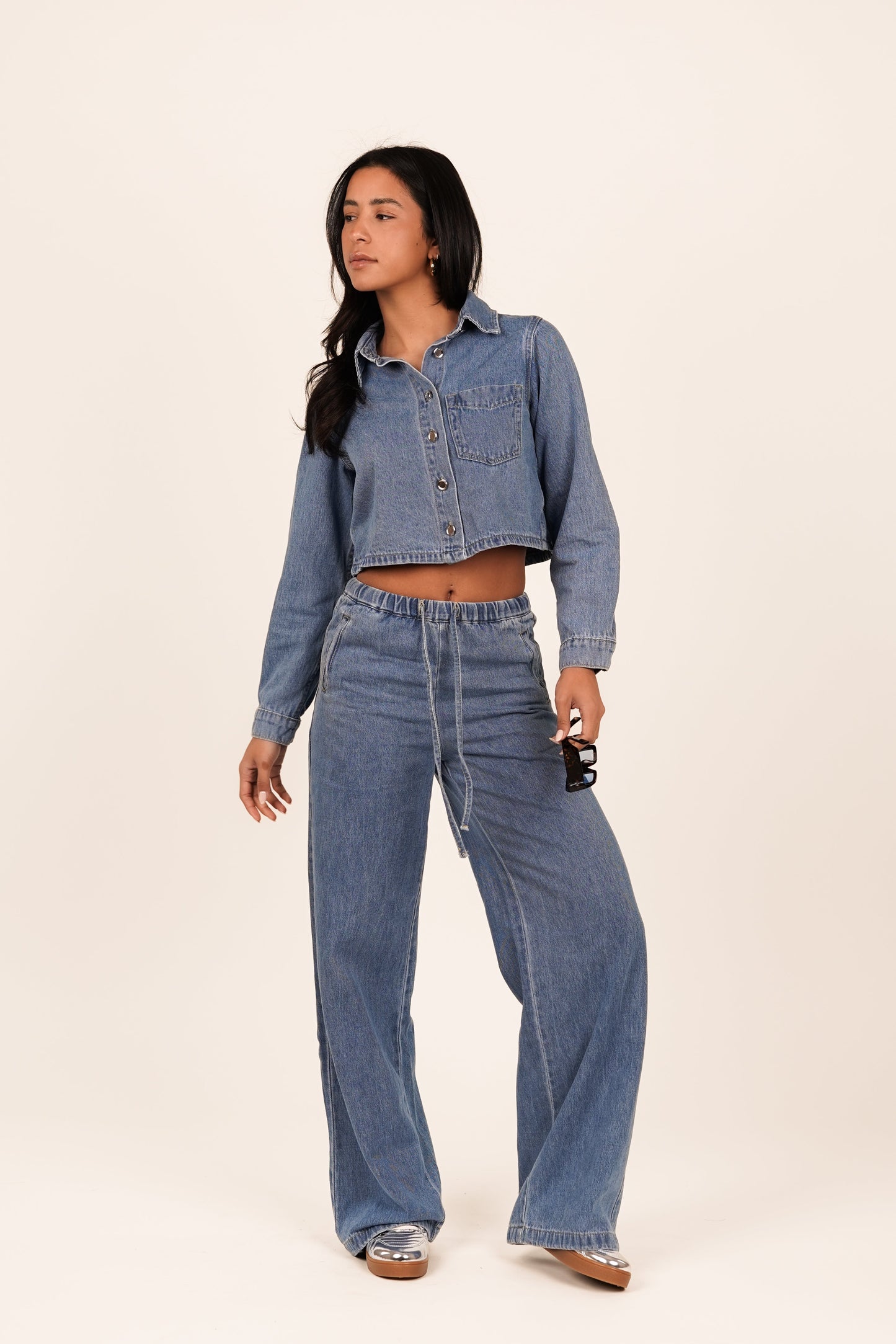 Camila® | Virginia Cropped Denim Jacket Blue