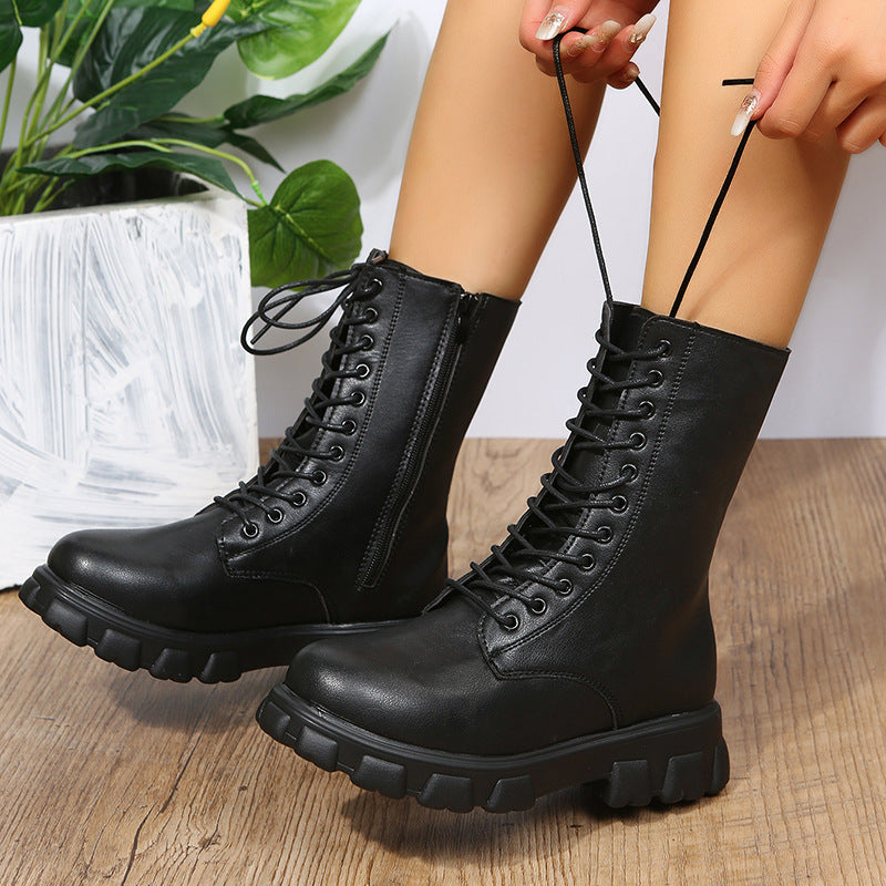 Angelines | Women's platform shoes dirndl style with block heel and robust platform sole