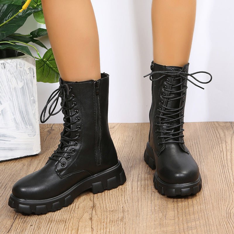 Angelines | Women's platform shoes dirndl style with block heel and robust platform sole