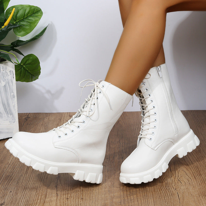 Angelines | Women's platform shoes dirndl style with block heel and robust platform sole