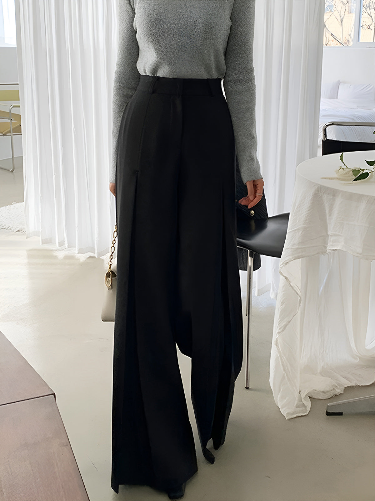 Antonella | Women's Pleated Pants High Waist Wide Leg