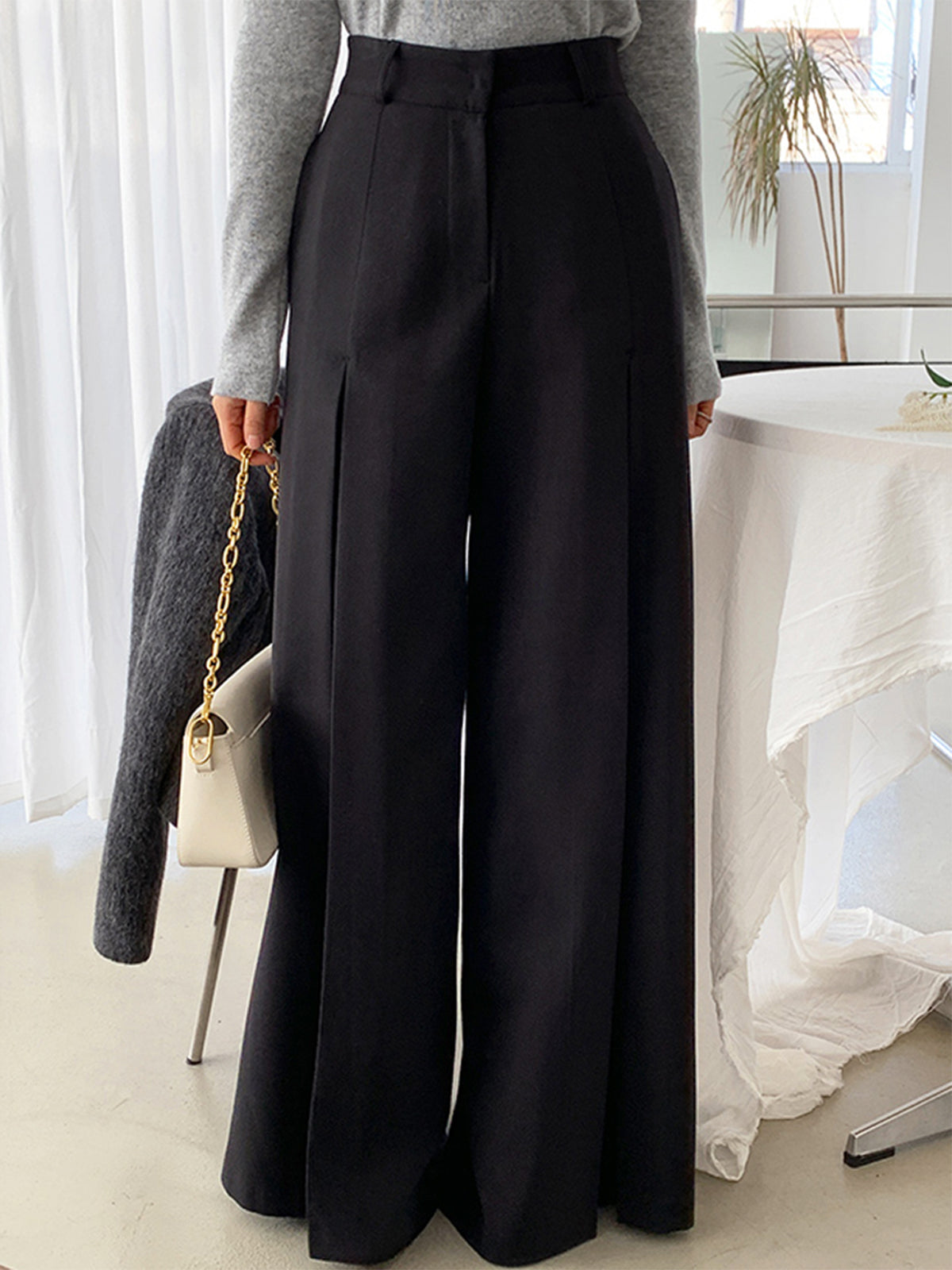 Antonella | Women's Pleated Pants High Waist Wide Leg