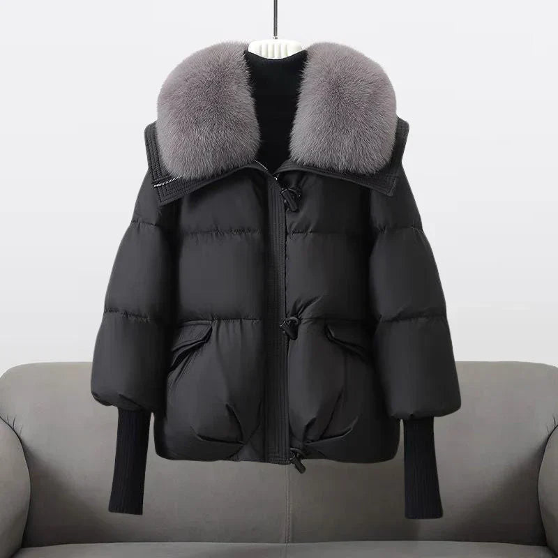 Brenda | Women's puffer jacket with vegan fur collar