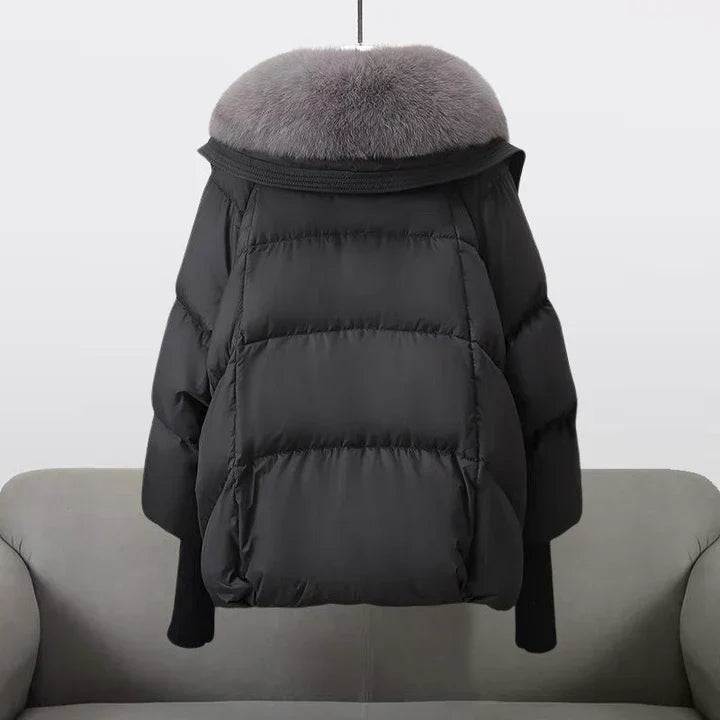 Brenda | Women's puffer jacket with vegan fur collar