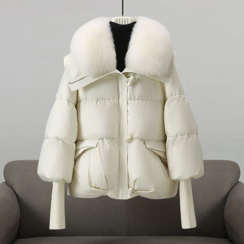 Brenda | Women's puffer jacket with vegan fur collar