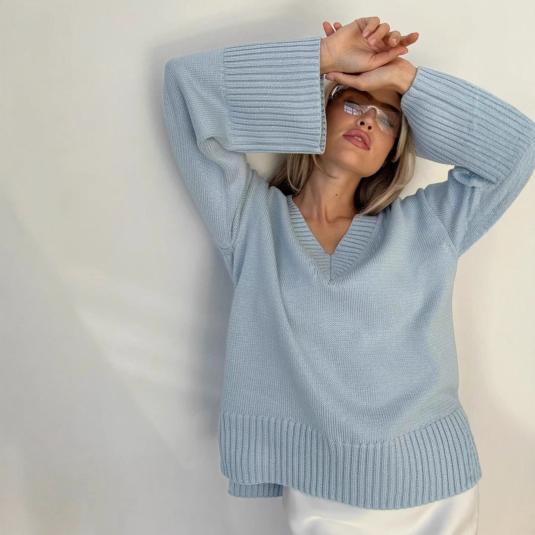 Diana | -Neck Cotton Casual Sweater