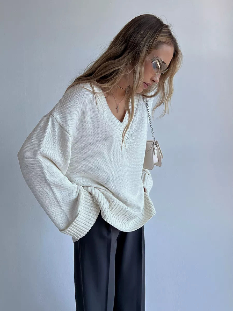 Diana | -Neck Cotton Casual Sweater