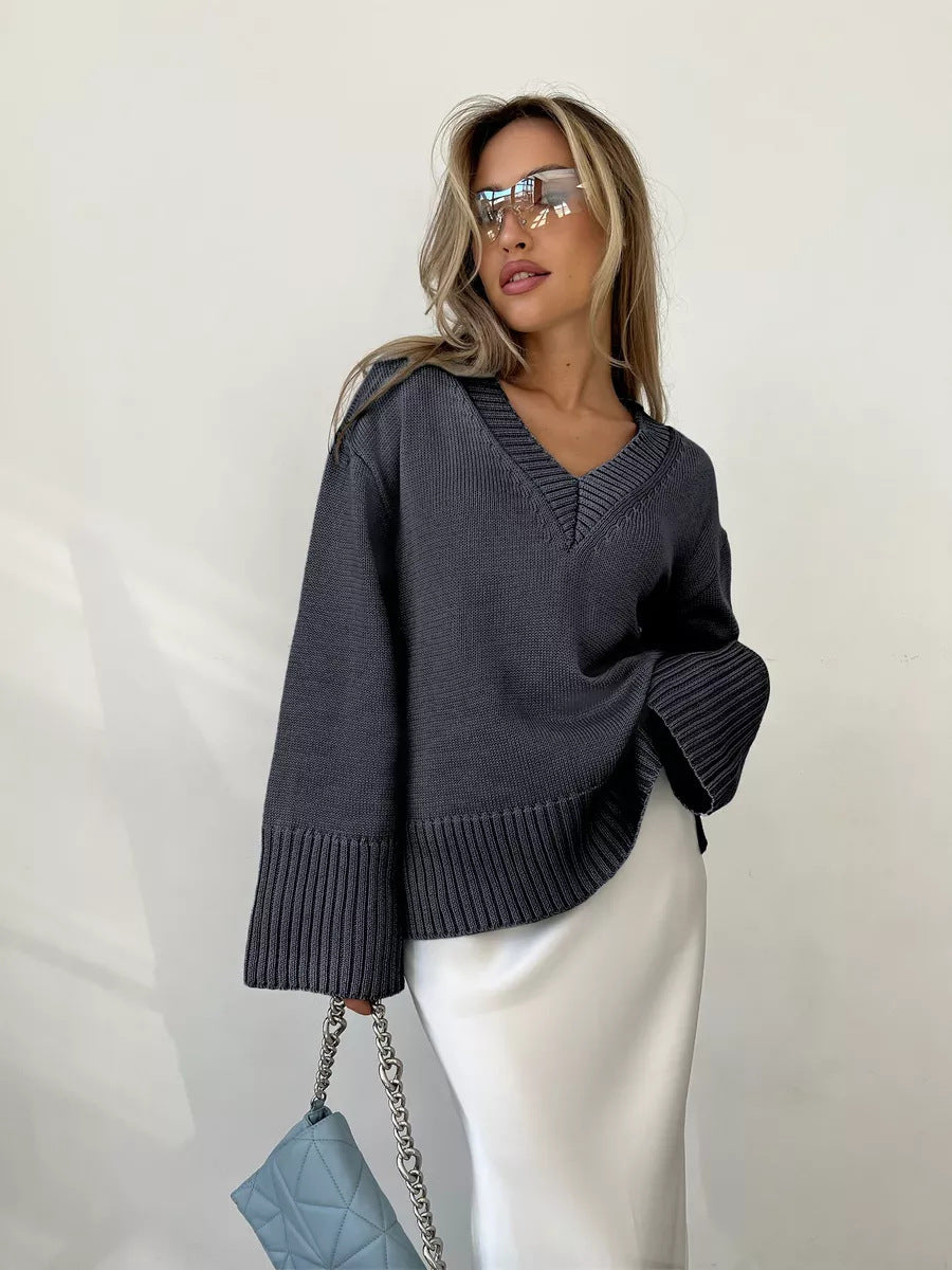 Diana | -Neck Cotton Casual Sweater