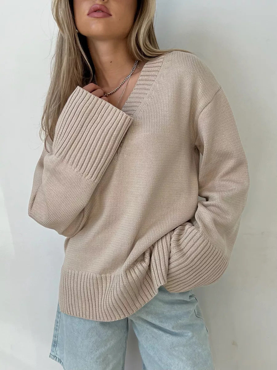Diana | -Neck Cotton Casual Sweater