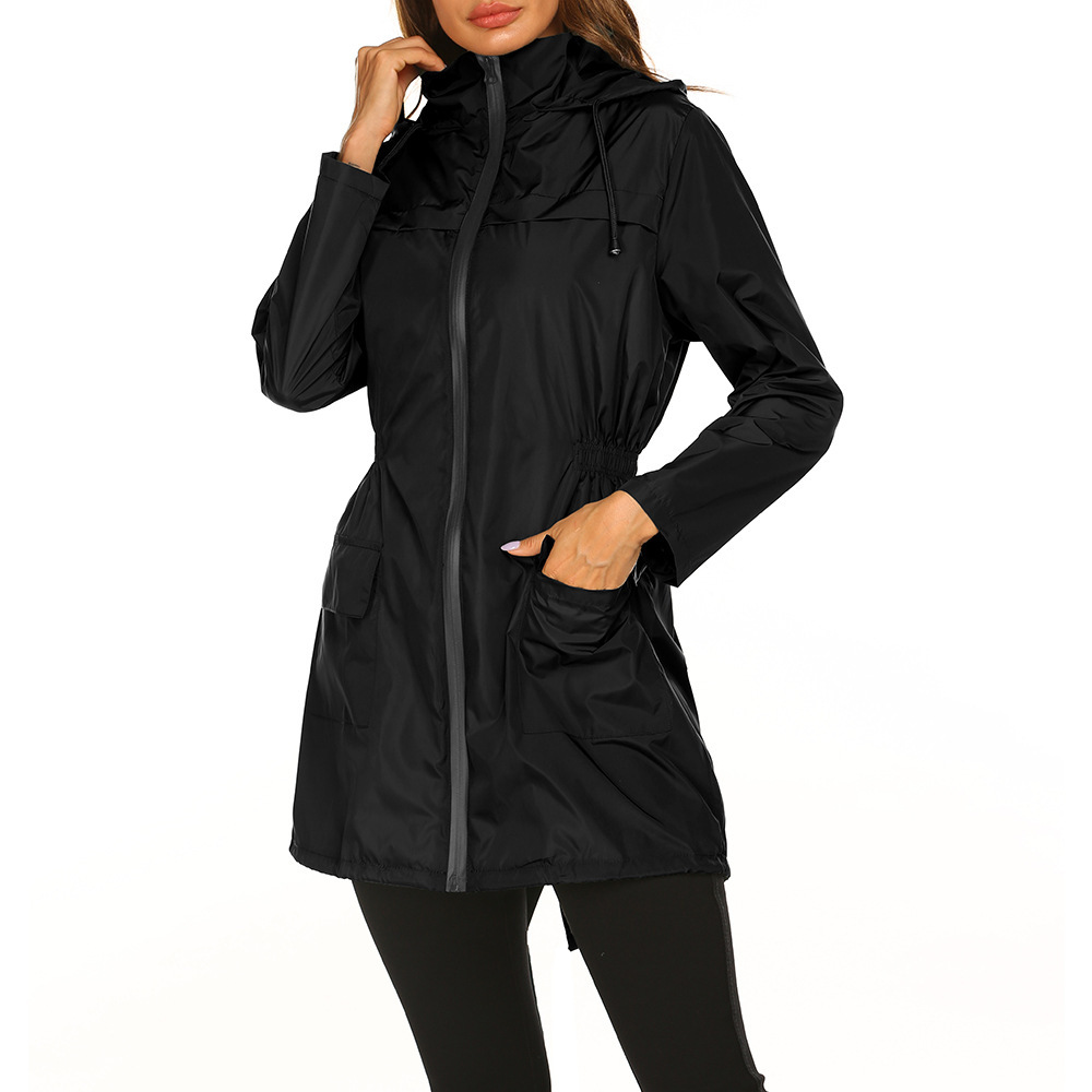 Elena | Women's Rain Jacket Long Waterproof with Hood for Weatherproof Style