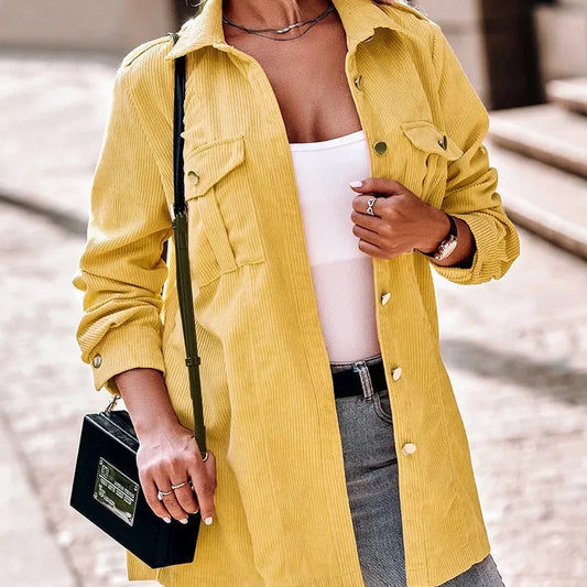 Alejandra | Women's Corduroy Jacket Stylish with Button Closure and Practical Pockets