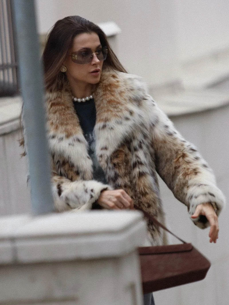Clarisa | Women's jacket faux fur leopard print elegant