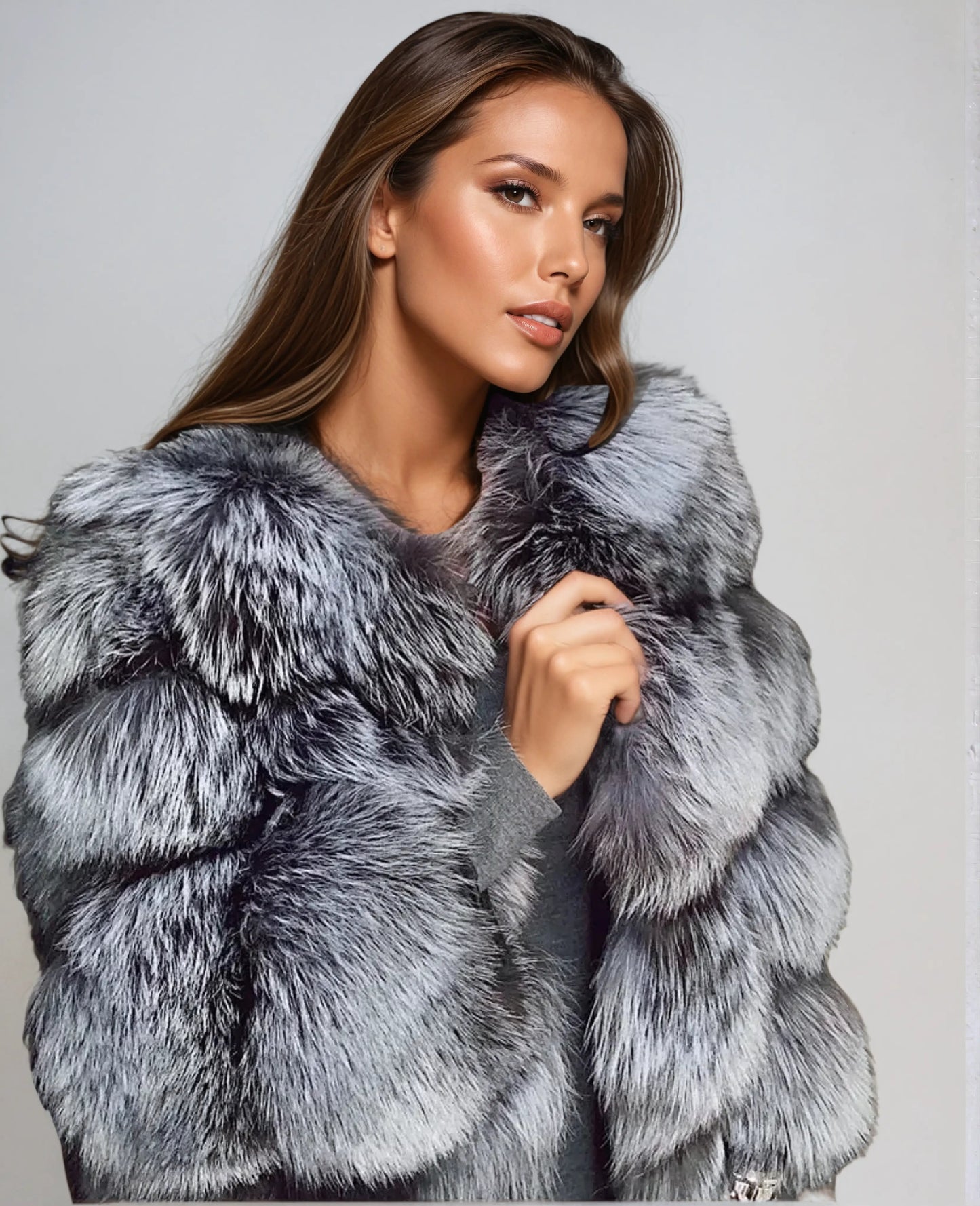 Cristina | Women's jacket faux fur stylish elegant