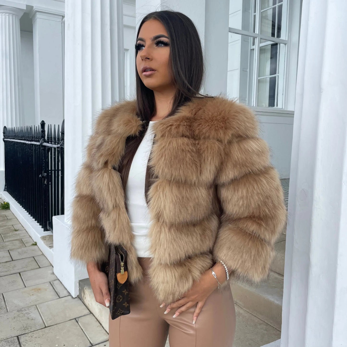 Dafne | Women's jacket faux fur voluminous design elegant jacket for women