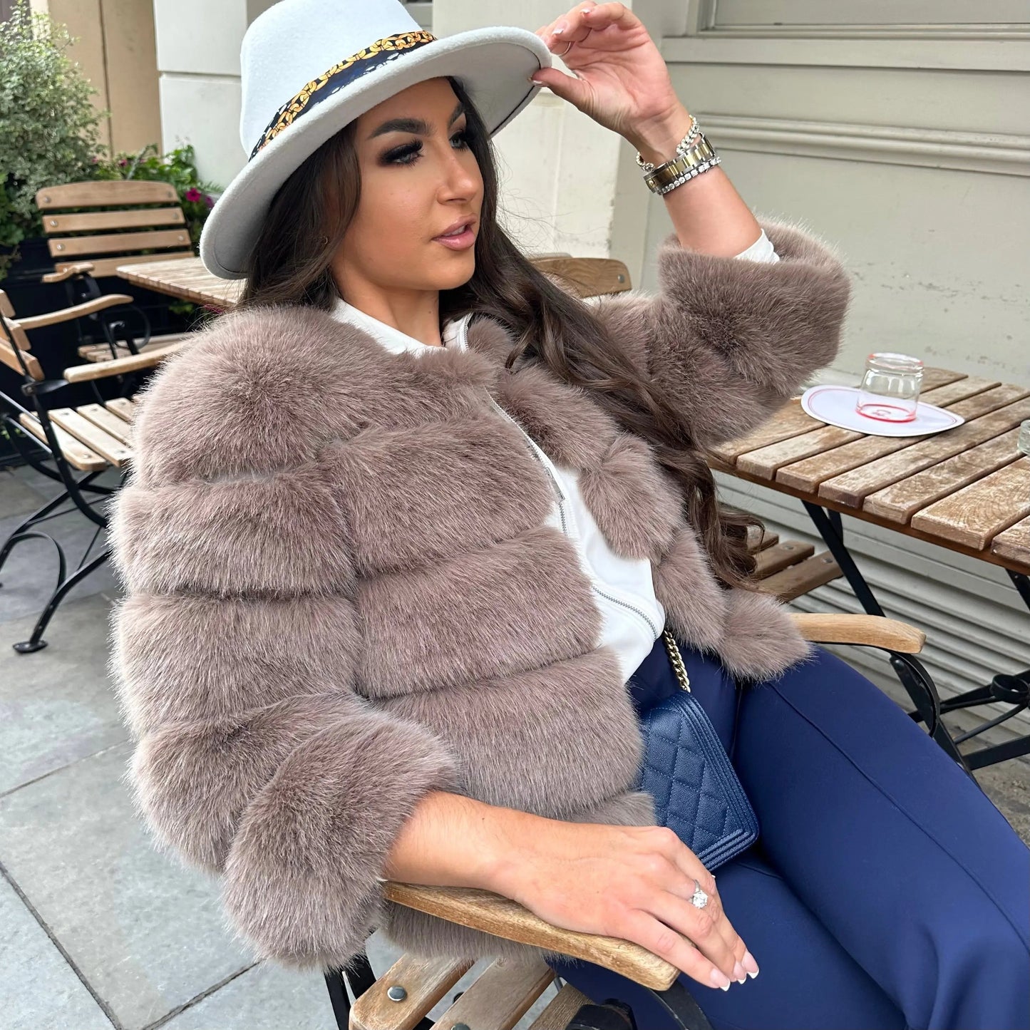 Dafne | Women's jacket faux fur voluminous design elegant jacket for women