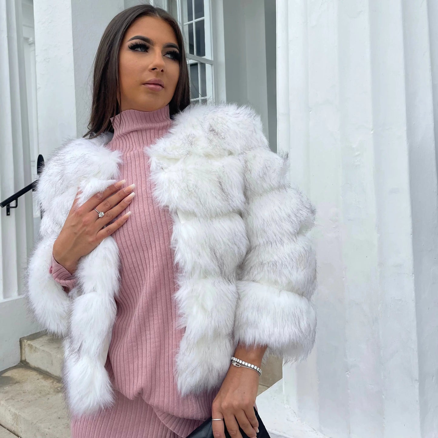 Dafne | Women's jacket faux fur voluminous design elegant jacket for women