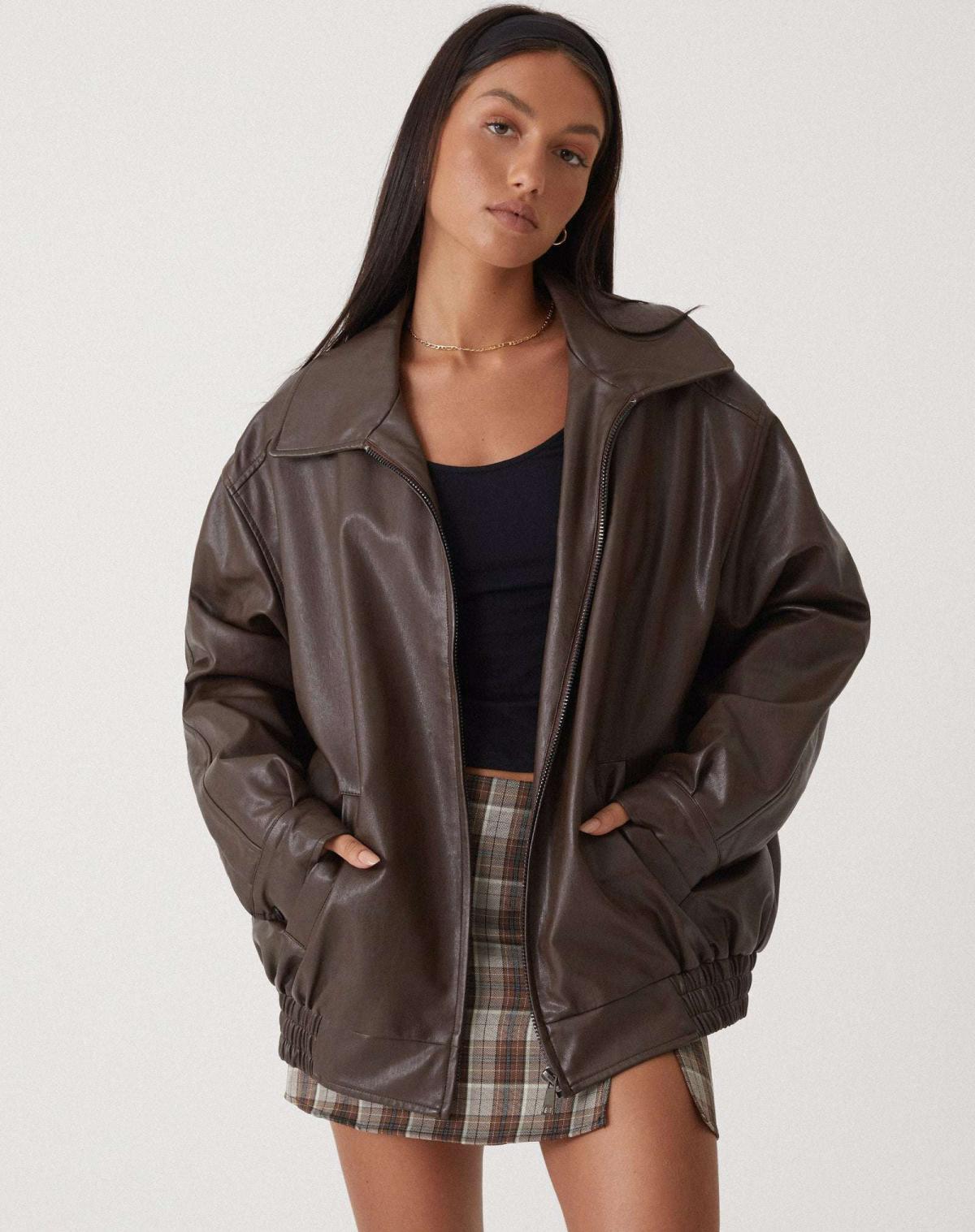 Elisa | Women's jacket oversized faux leather fashionable