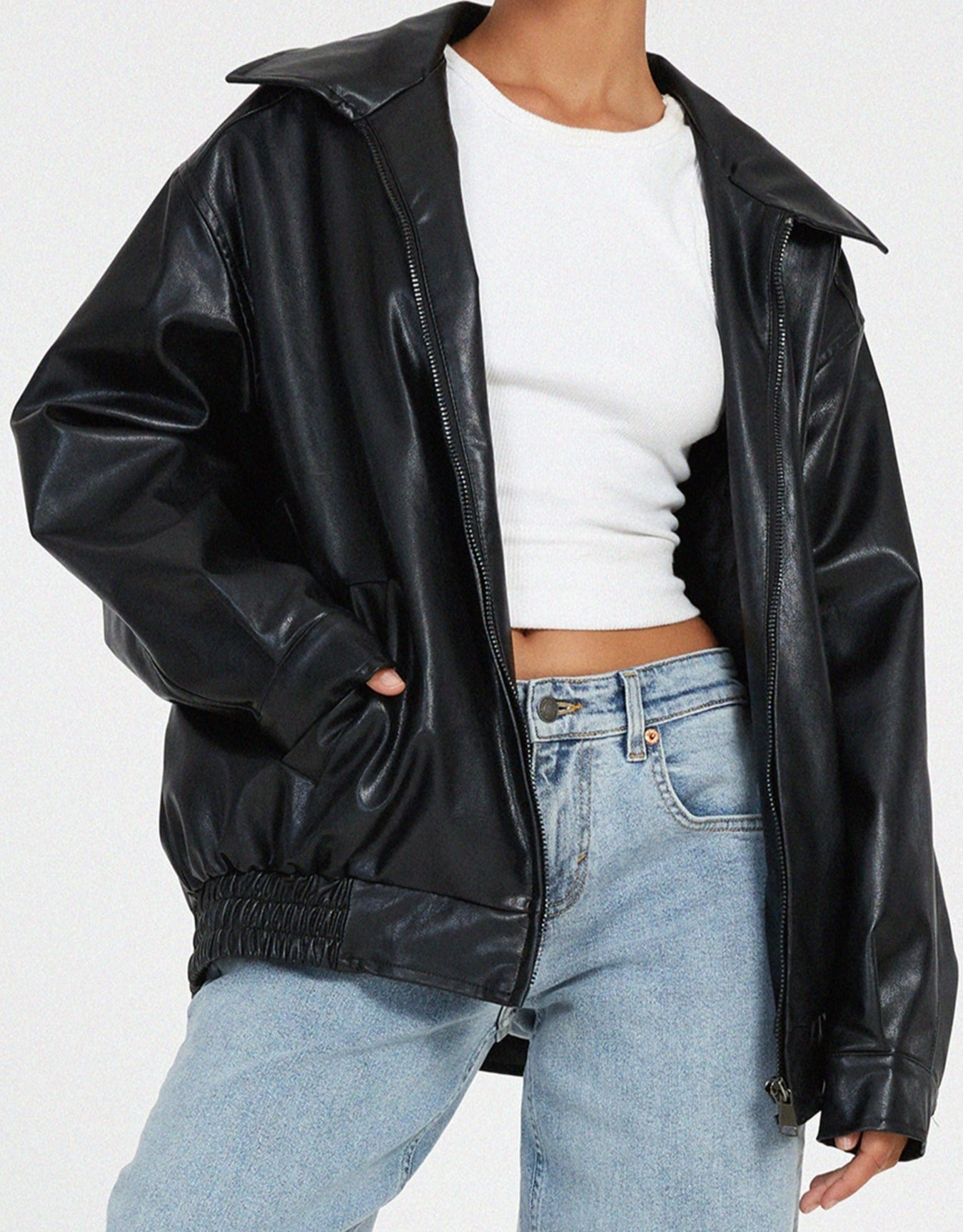 Elisa | Women's jacket oversized faux leather fashionable