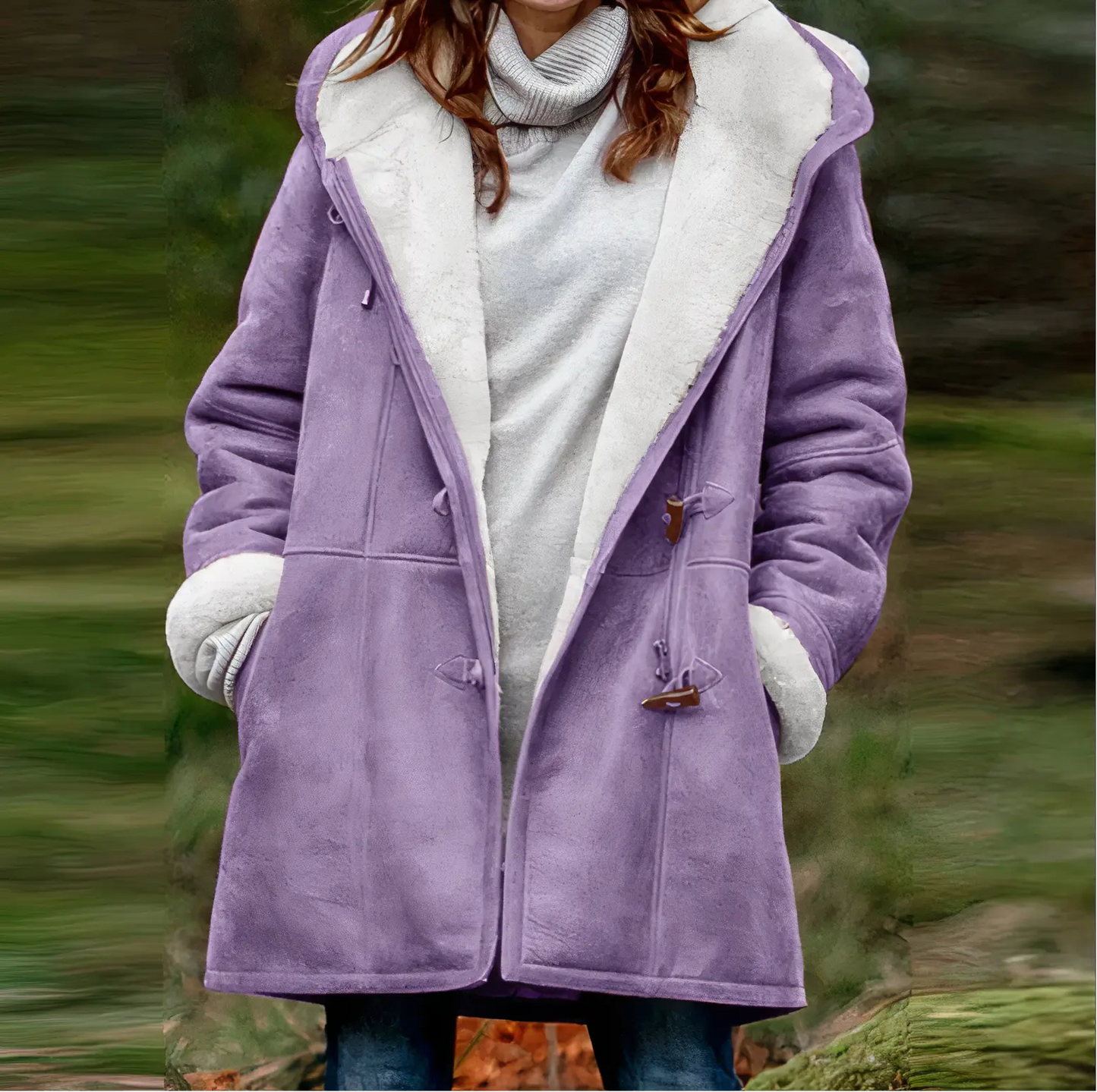 Eliana | Women's jacket with vegan fur lining and tailored fit