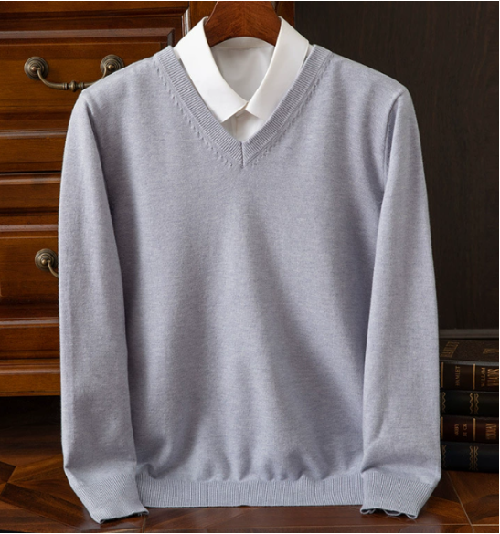 David | Stylish Cotton V-Neck Sweater for Men