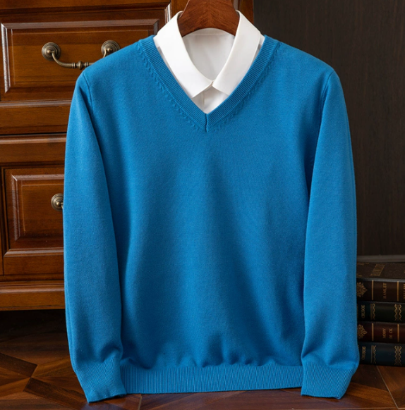 David | Stylish Cotton V-Neck Sweater for Men