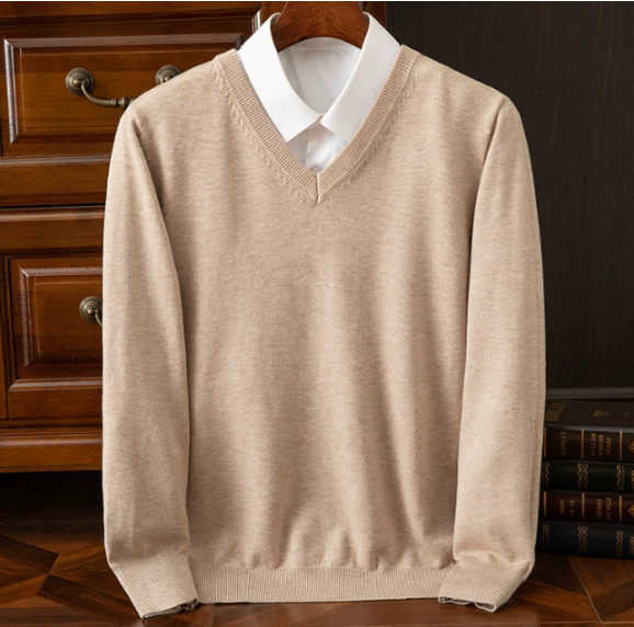 David | Stylish Cotton V-Neck Sweater for Men