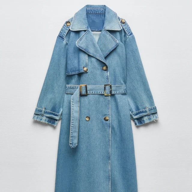 Sofia | Women's Oversized Denim Trench Coat