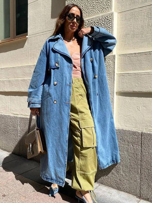 Sofia | Women's Oversized Denim Trench Coat