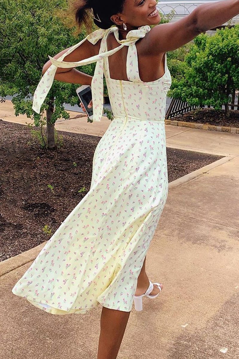 Andrea® | Pretty midi dress with straps and slit