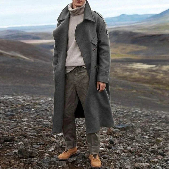 Preston | Men's Double-Breasted Long Coat