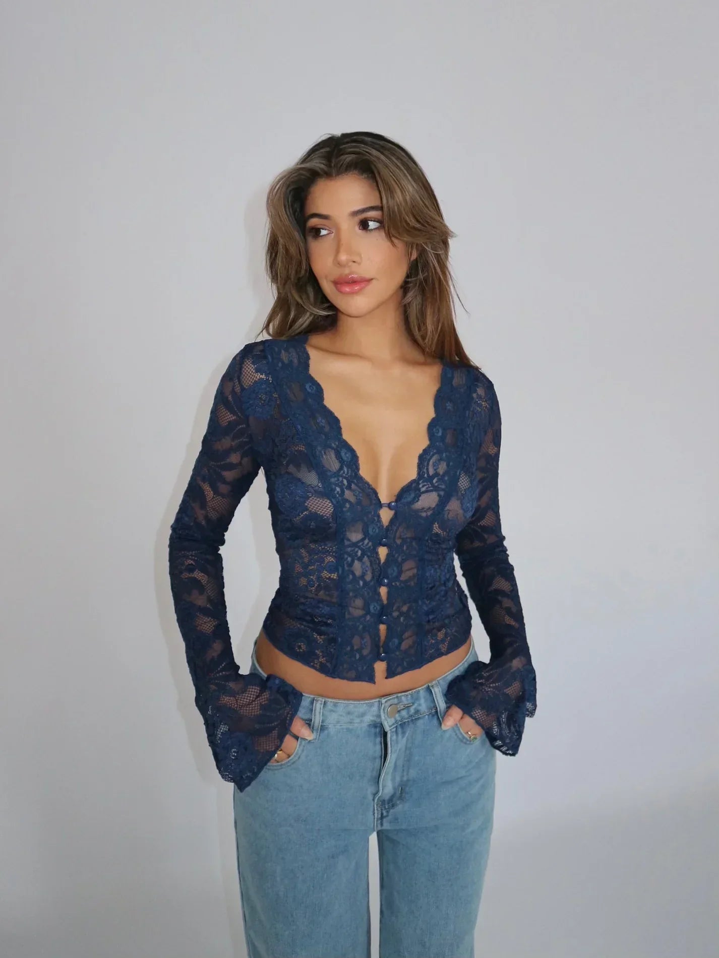 Arantxa® | Lace V-Neck Top