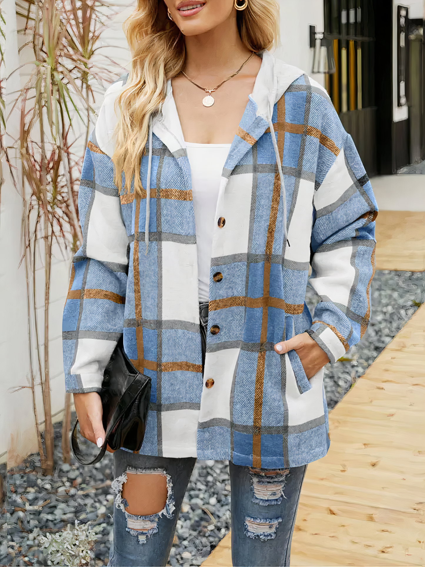 Carlota® | Checked jacket with hood