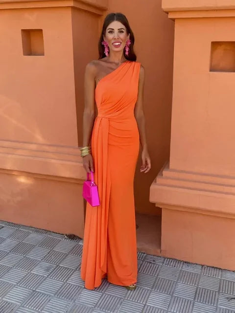 Angelica® | Dress with slanted shoulders