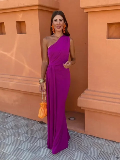 Angelica® | Dress with slanted shoulders